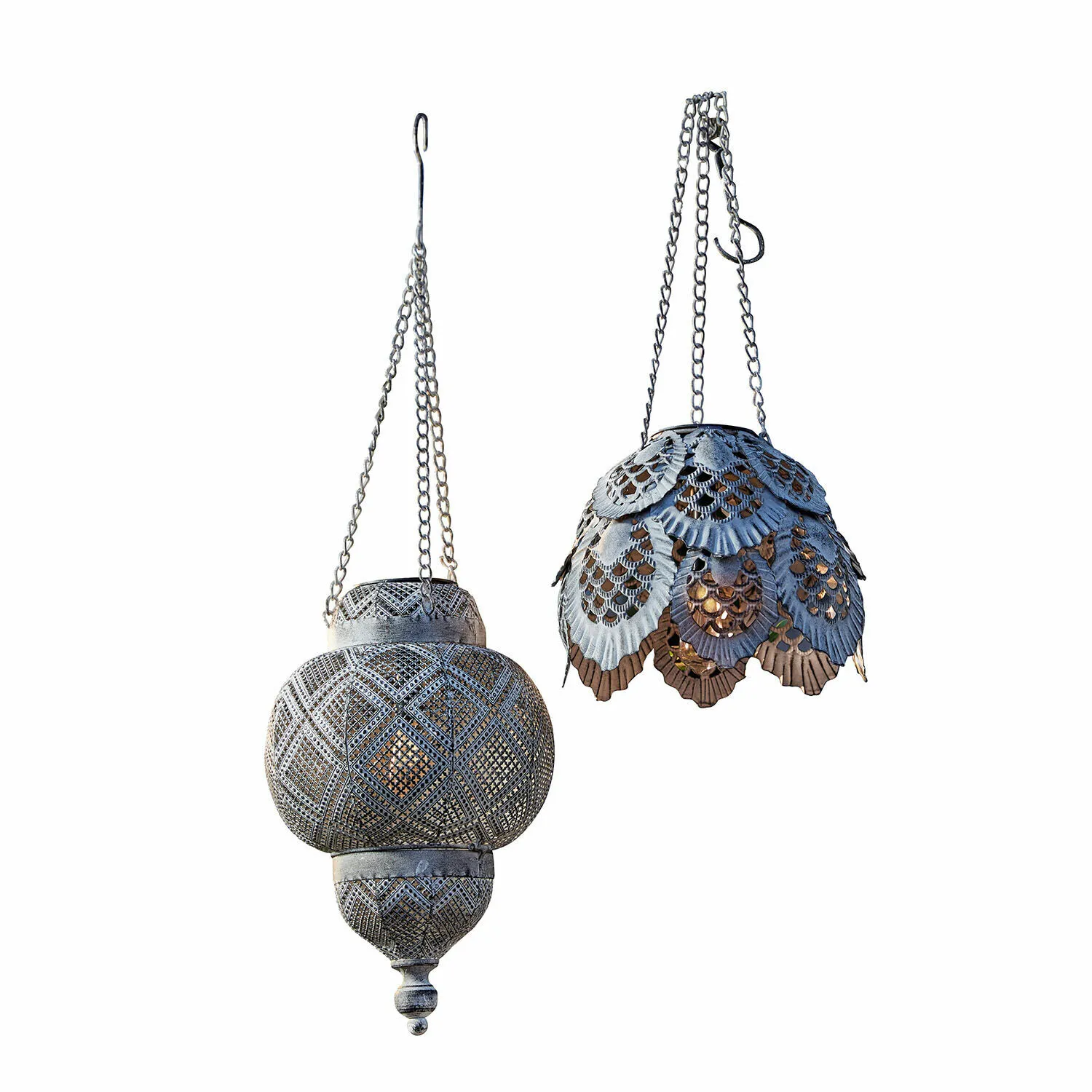 Solar-Hängelaterne 2er Set Paale – Bild 3