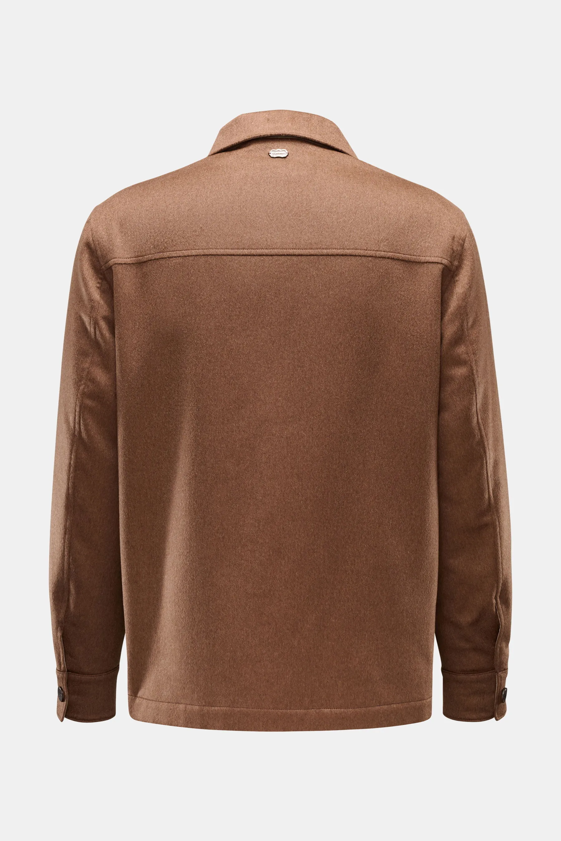 Agnona - Herren - Cashmere Flanell-Overshirt hellbraun – Bild 3