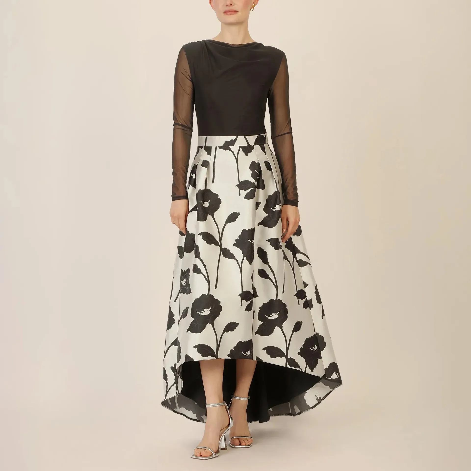 Apart - Jacquard-Meshkleid - Größe 40 - schwarz – Bild 4