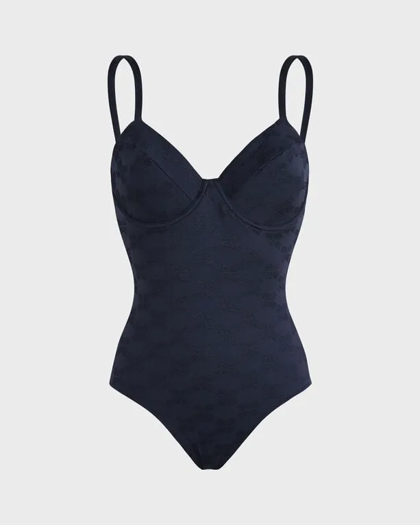 Vilebrequin - Turtle Monogram Jacquard Badeanzug Mit Bügeln Für Damen - Bademode - Leonita - Blau - Größe S Vilebrequin - Turtle Monogram Jacquard Badeanzug Mit Bügeln Für Damen - Bademode - Leonita - Blau - Größe S