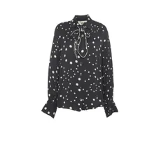 5 Progress - Animal Print Blouse With Bow Tie Collar - Größe M - schwarz 5 Progress - Animal Print Blouse With Bow Tie Collar - Größe M - schwarz