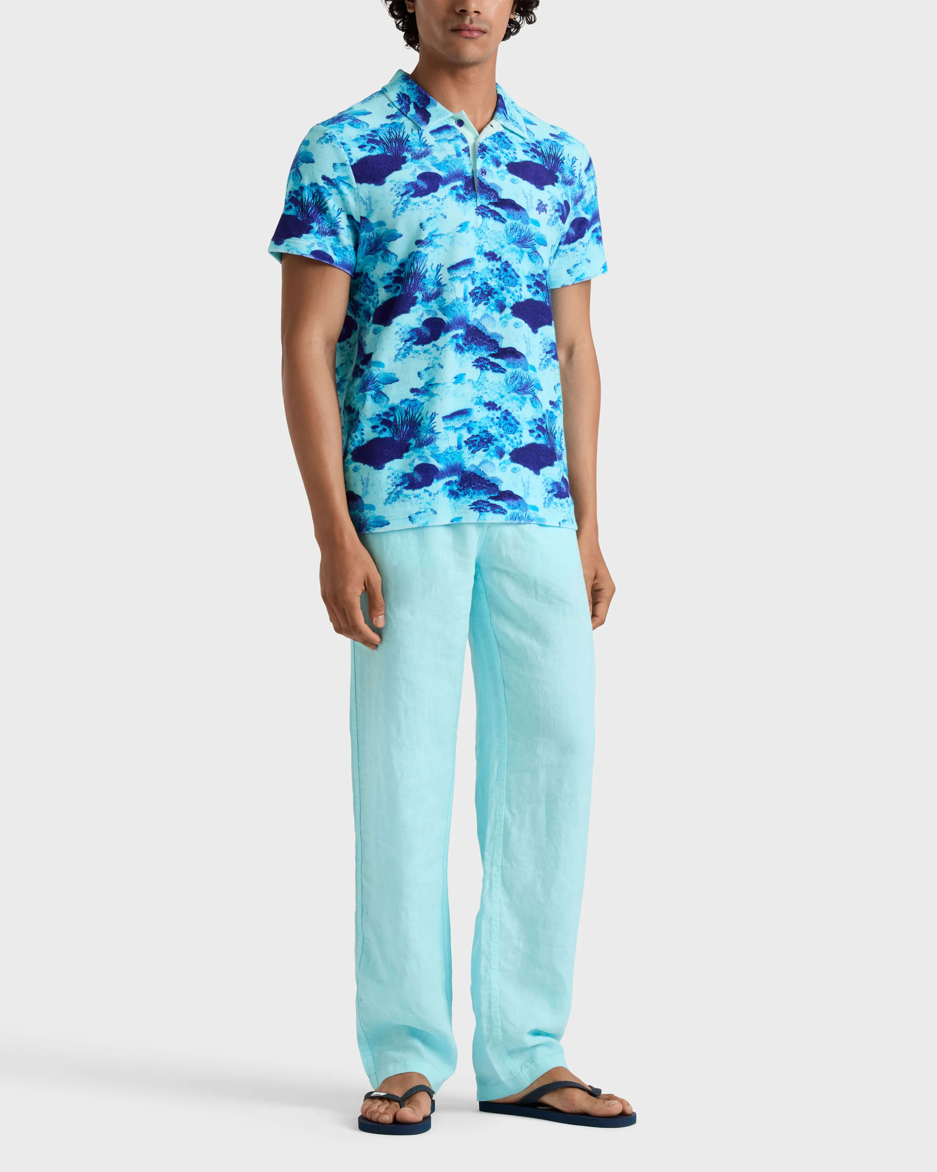 Vilebrequin - Solid Weite Leinenhose Für Herren - Hose - Pacha - Blau - Größe XXXL – Bild 3