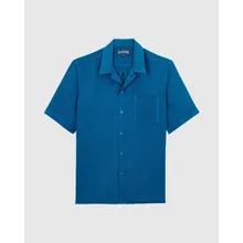 Vilebrequin - Solid Bowling-hemd Aus Leinen Für Herren - Hemd - Charli - Blau - Größe S Vilebrequin - Solid Bowling-hemd Aus Leinen Für Herren - Hemd - Charli - Blau - Größe S