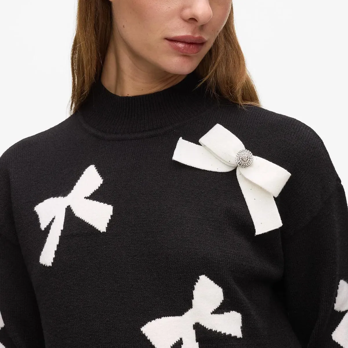 Karl Lagerfeld - Exklusiver Schleifenpullover - Größe XS - schwarz – Bild 3