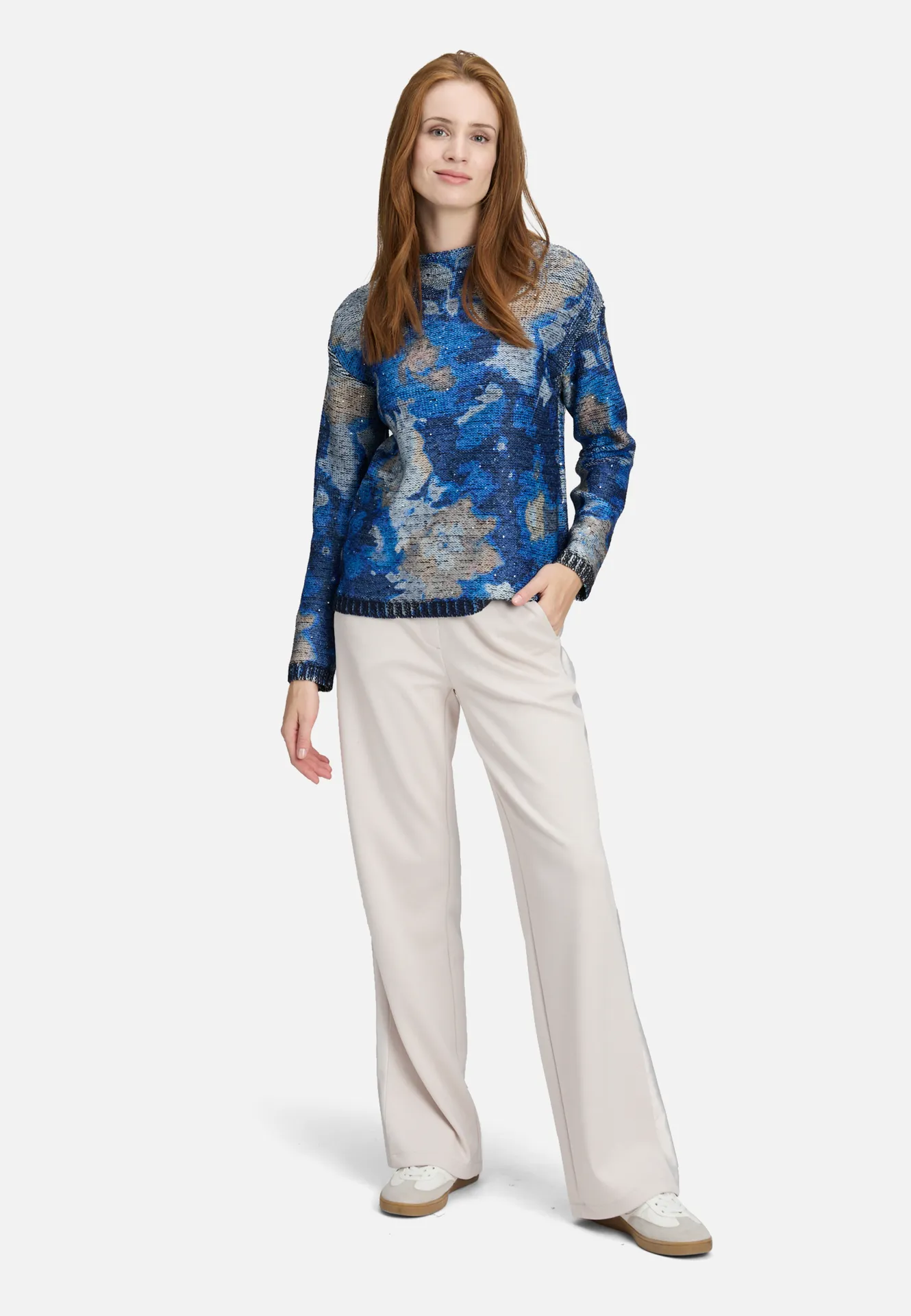 Grobstrick-Pullover mit Print – Bild 2