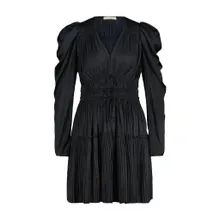 Ulla Johnson - Satinkleid Lu mit Plissee - Größe 34 - black Ulla Johnson - Satinkleid Lu mit Plissee - Größe 34 - black