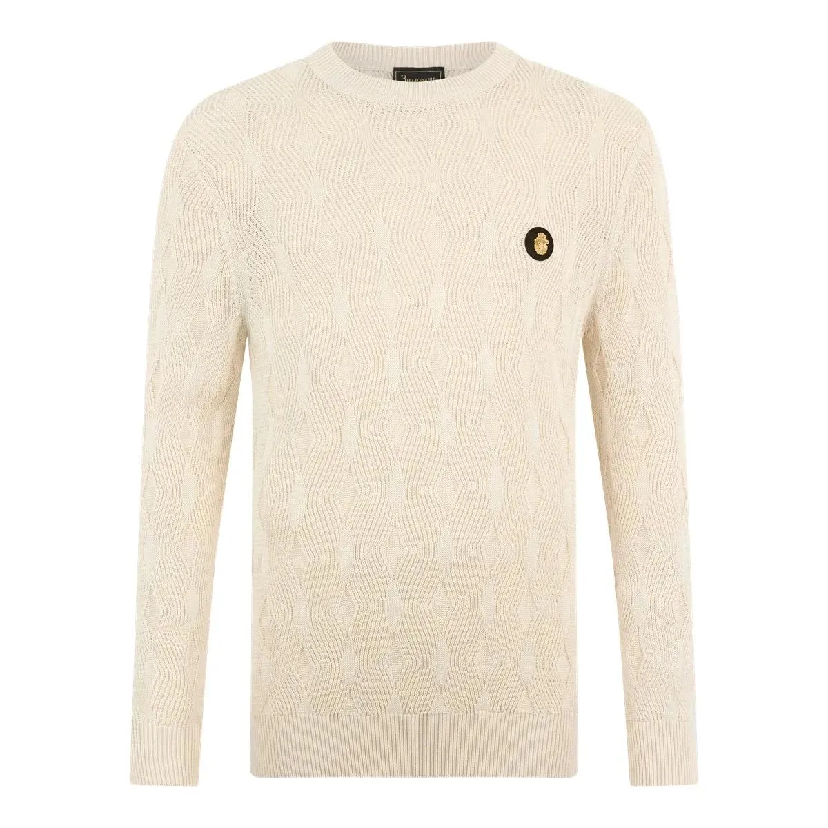 BILLIONAIRE - Wool Silk Roundneck Pullover Braids - Größe 3XL - weiß BILLIONAIRE - Wool Silk Roundneck Pullover Braids - Größe 3XL - weiß