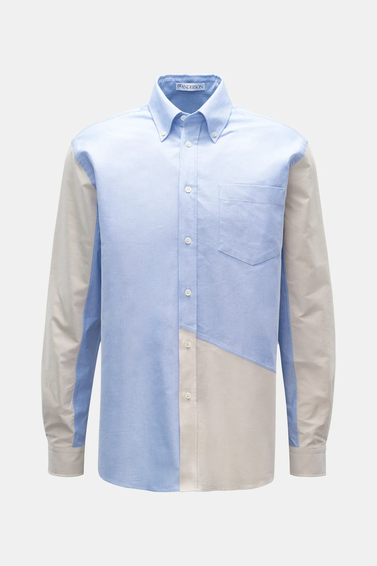 JW Anderson - Herren - Oxfordhemd Button-Down-Kragen hellblau/beige JW Anderson - Herren - Oxfordhemd Button-Down-Kragen hellblau/beige