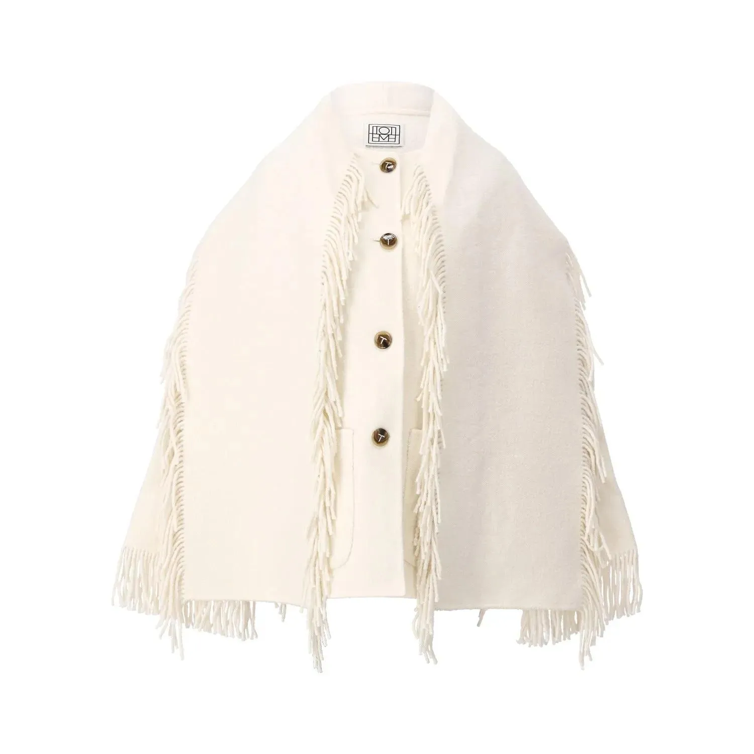 TOTEME - Wolljacke mit Schal - Größe 34 - weiß TOTEME - Wolljacke mit Schal - Größe 34 - weiß