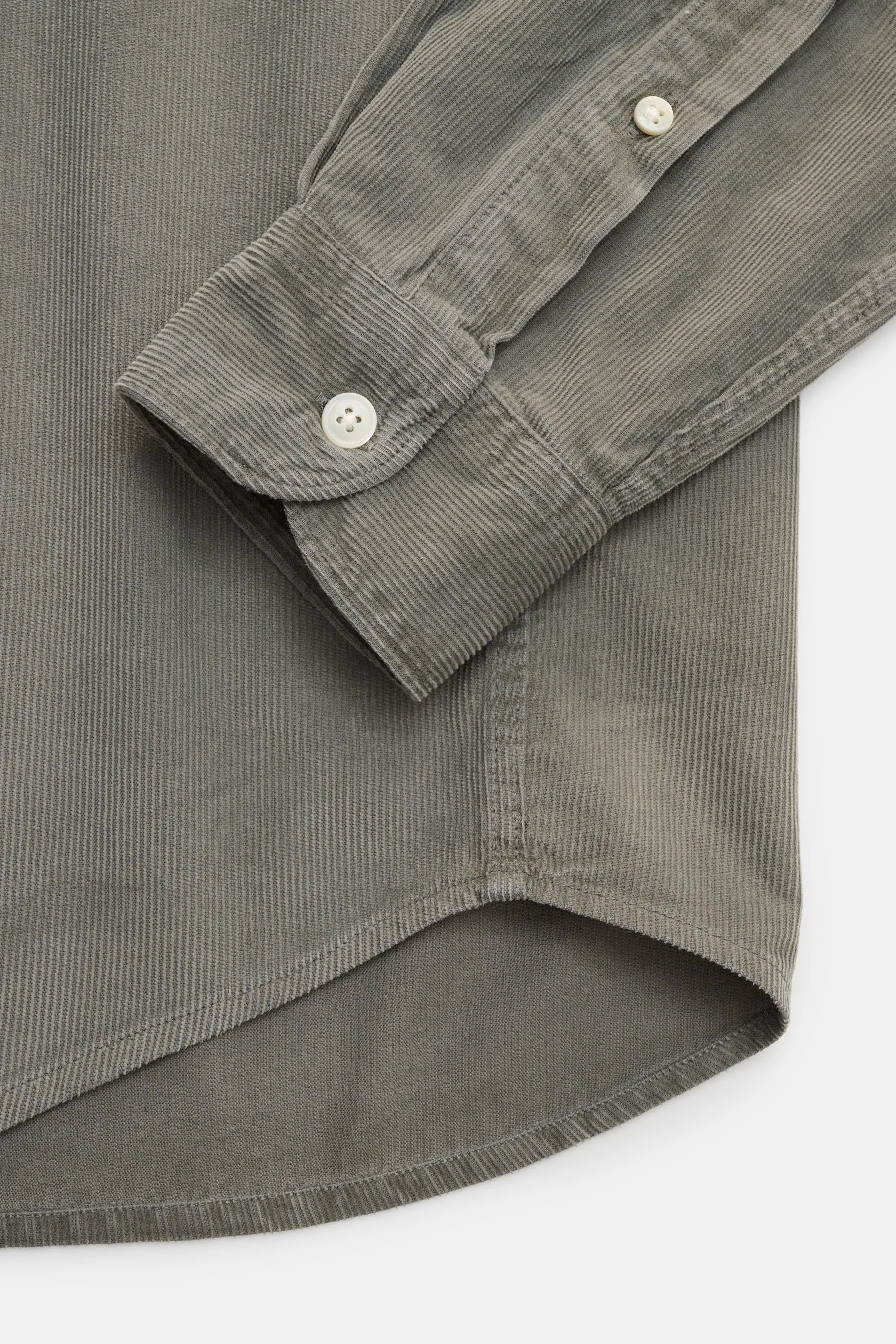 Closed - Herren - Cordhemd Button-Down-Kragen graugrün – Bild 3