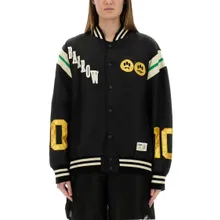 Barrow - Relaxed Fit Black Satin Bomber Jacket - Größe M - black Barrow - Relaxed Fit Black Satin Bomber Jacket - Größe M - black