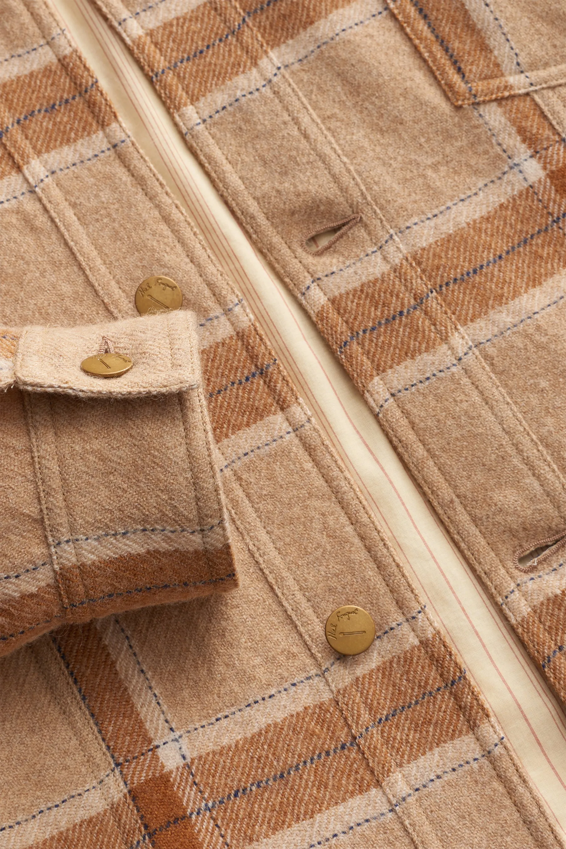 Nick Fouquet - Herren - Overshirt hellbraun/beige kariert – Bild 3
