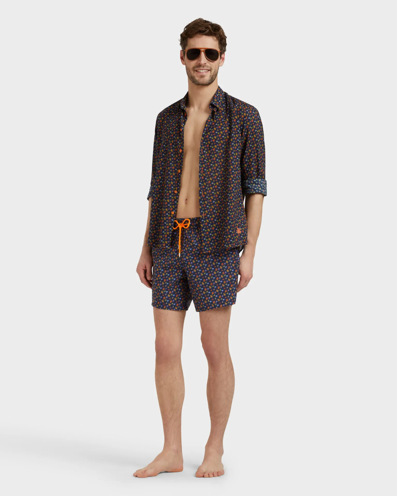 Vilebrequin - Micro Ronde Des Tortues Badeshorts Für Herren - Bademode - Moorea - Orange - Größe XXL – Bild 6