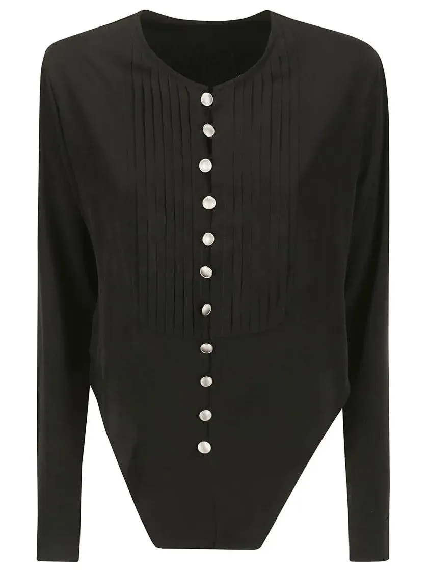 Yohji Yamamoto - Tuxedo Detail Bodysuit - Größe 3 - schwarz Yohji Yamamoto - Tuxedo Detail Bodysuit - Größe 3 - schwarz