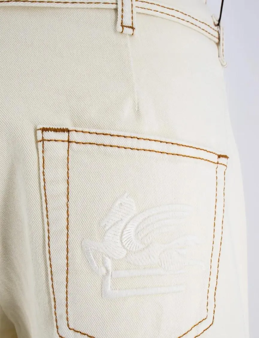 Etro - High-Waisted White Denim Jeans - Größe 27 - weiß – Bild 3