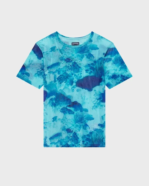 Vilebrequin - Coral Reef T-shirt Mit Tüll Für Damen - T-shirt - Lillie - Blau - Größe L Vilebrequin - Coral Reef T-shirt Mit Tüll Für Damen - T-shirt - Lillie - Blau - Größe L