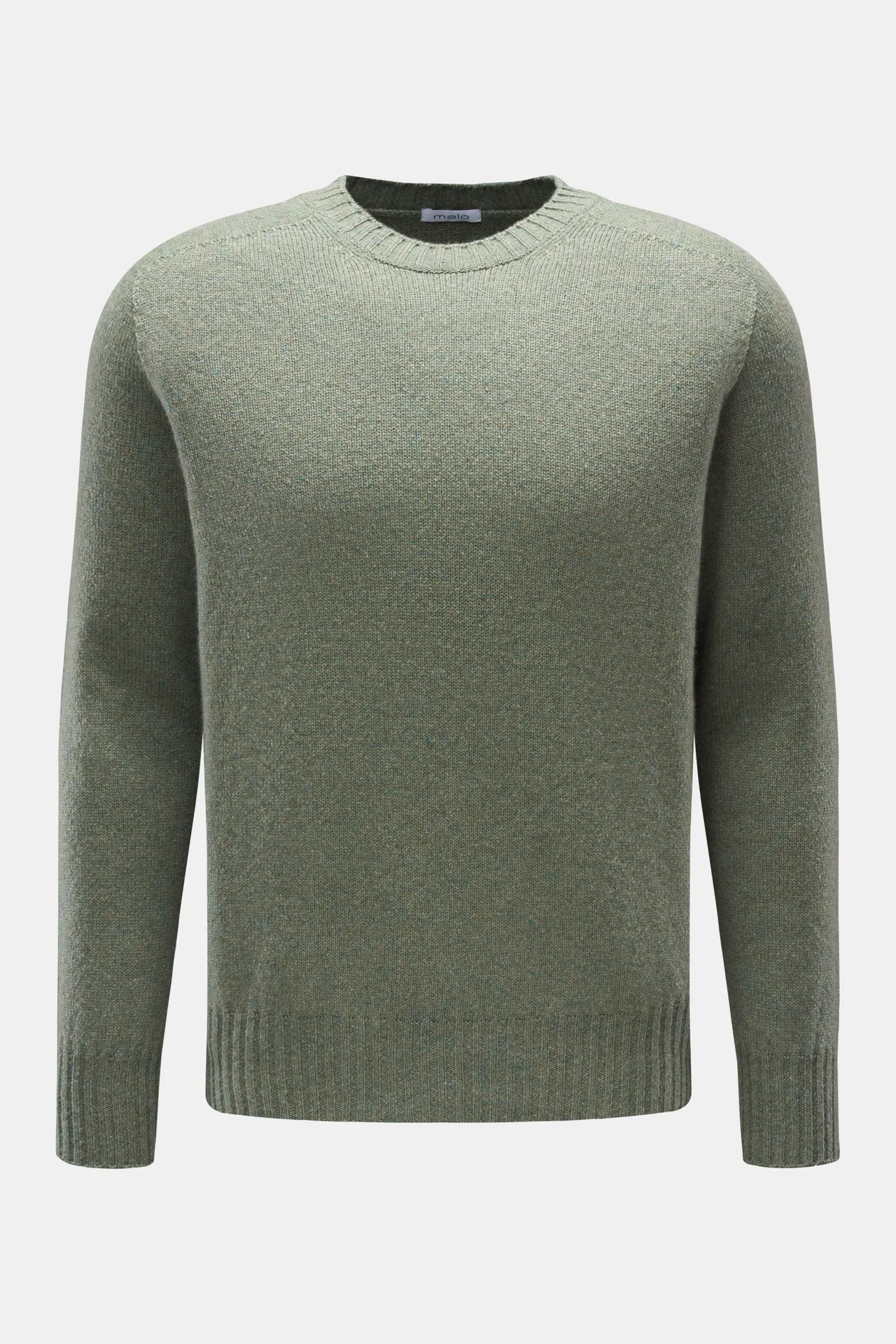 Malo - Herren - Cashmere Rundhalspullover graugrün meliert Malo - Herren - Cashmere Rundhalspullover graugrün meliert