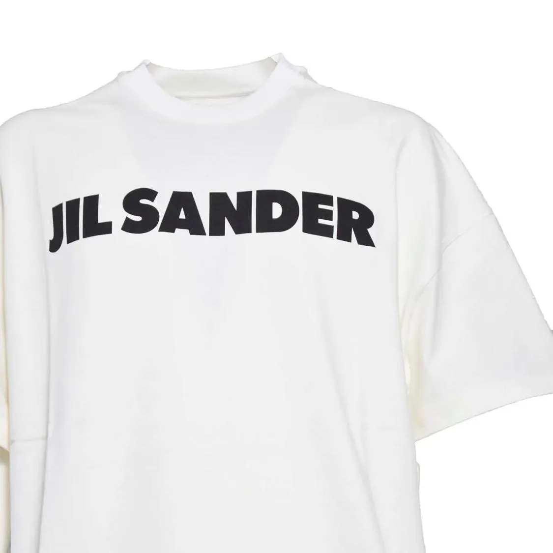 Jil Sander - Boxy White T-Shirt With Contrasting Logo Print - Größe S - weiß – Bild 2