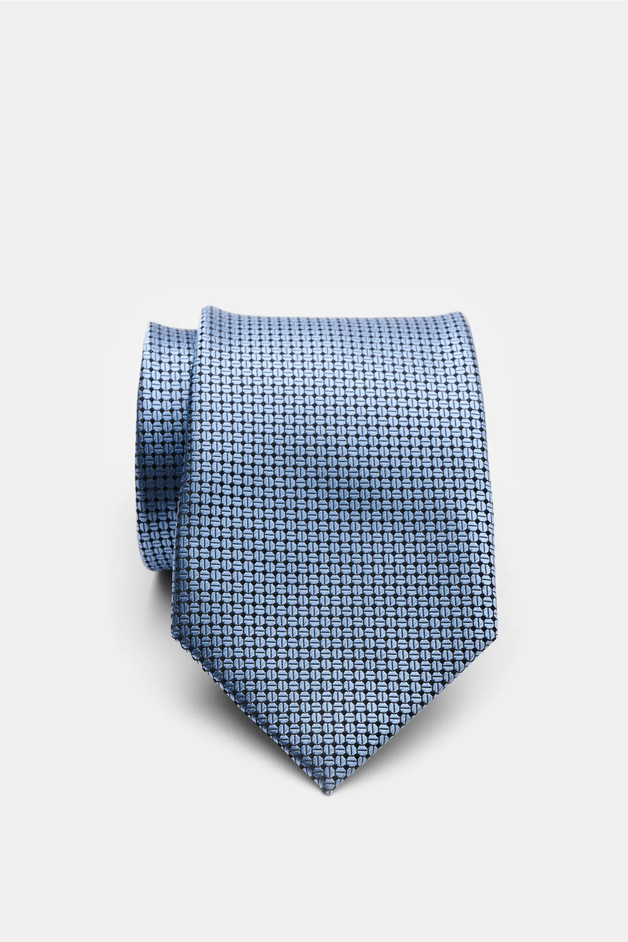 Zegna - Herren - Seidenkrawatte rauchblau/schwarz gemustert – Bild 2