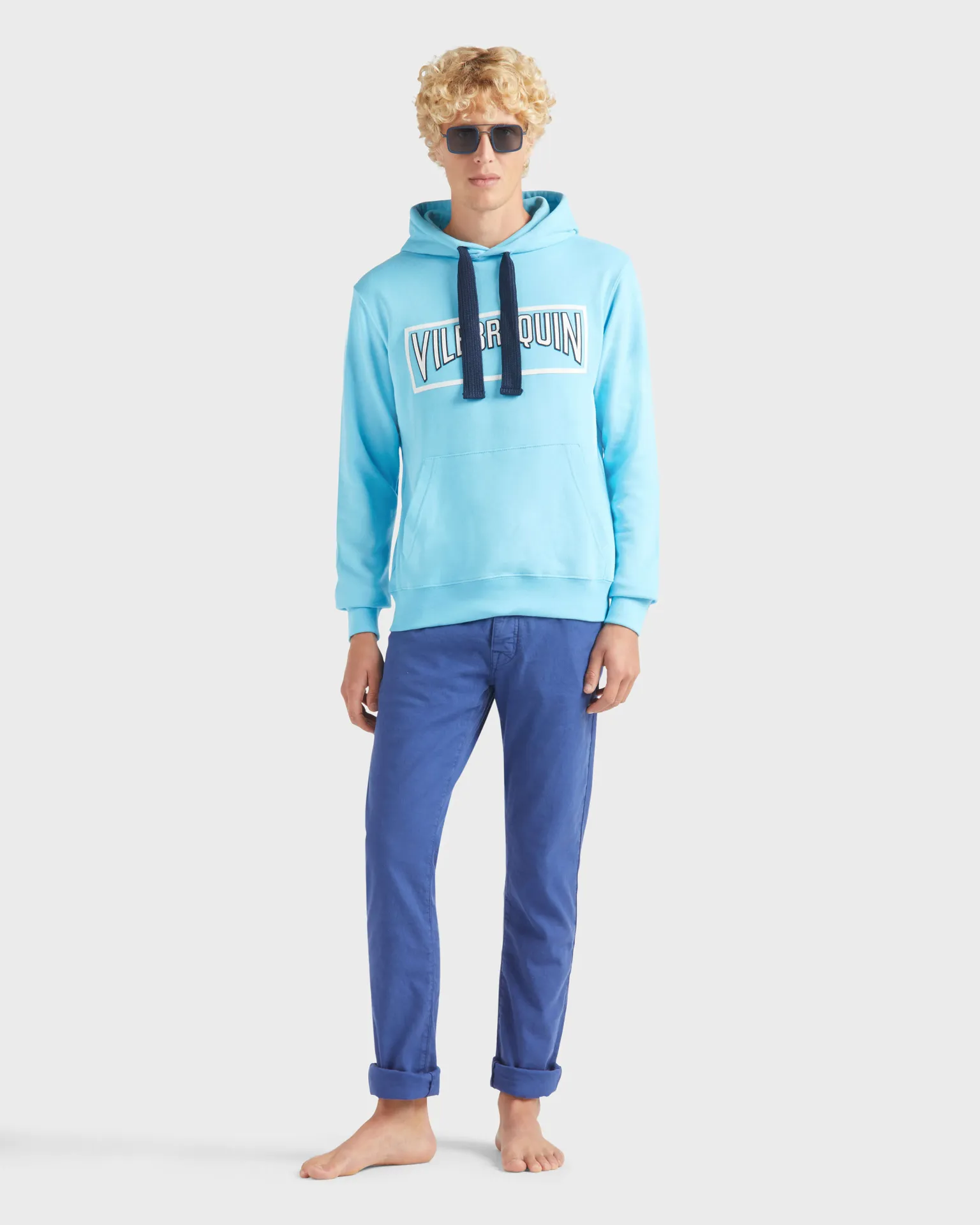 Vilebrequin - Solid Kapuzenpullover Aus Baumwolle Für Herren - Sweatshirt - Martin - Blau - Größe M – Bild 5