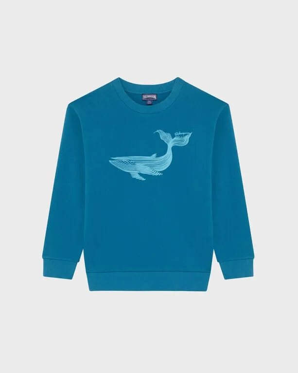 Vilebrequin - Whales Sweatshirt Mit Rundhalsausschnitt Für Kinder - Sweatshirt - Garibou - Blau - Größe 2 Vilebrequin - Whales Sweatshirt Mit Rundhalsausschnitt Für Kinder - Sweatshirt - Garibou - Blau - Größe 2