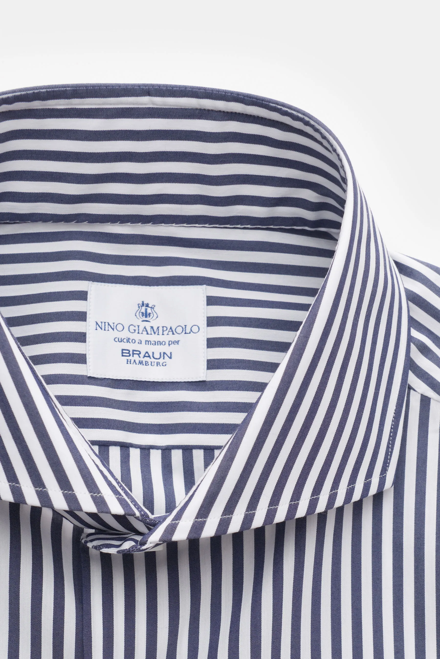 Giampaolo - Herren - Casual-Hemd Haifisch-Kragen navy/weiß gestreift – Bild 2