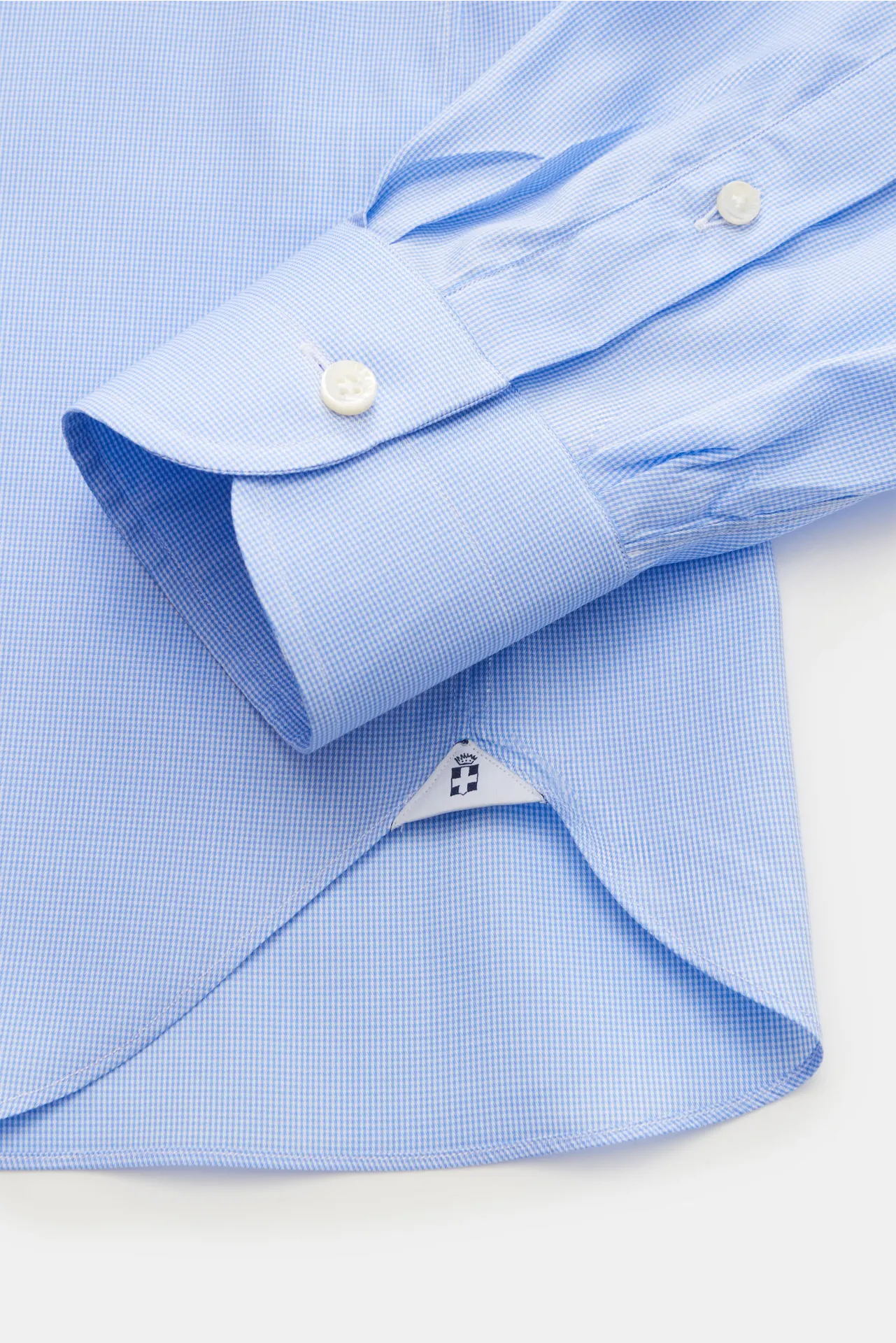 Truzzi - Herren - Business Hemd Haifisch-Kragen 'Napoli Busto' hellblau/weiß kariert – Bild 3