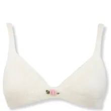 Alessandra Rich - Carded Mohair Knit Bra With Delicate Embroidery - Größe 42 - weiß Alessandra Rich - Carded Mohair Knit Bra With Delicate Embroidery - Größe 42 - weiß