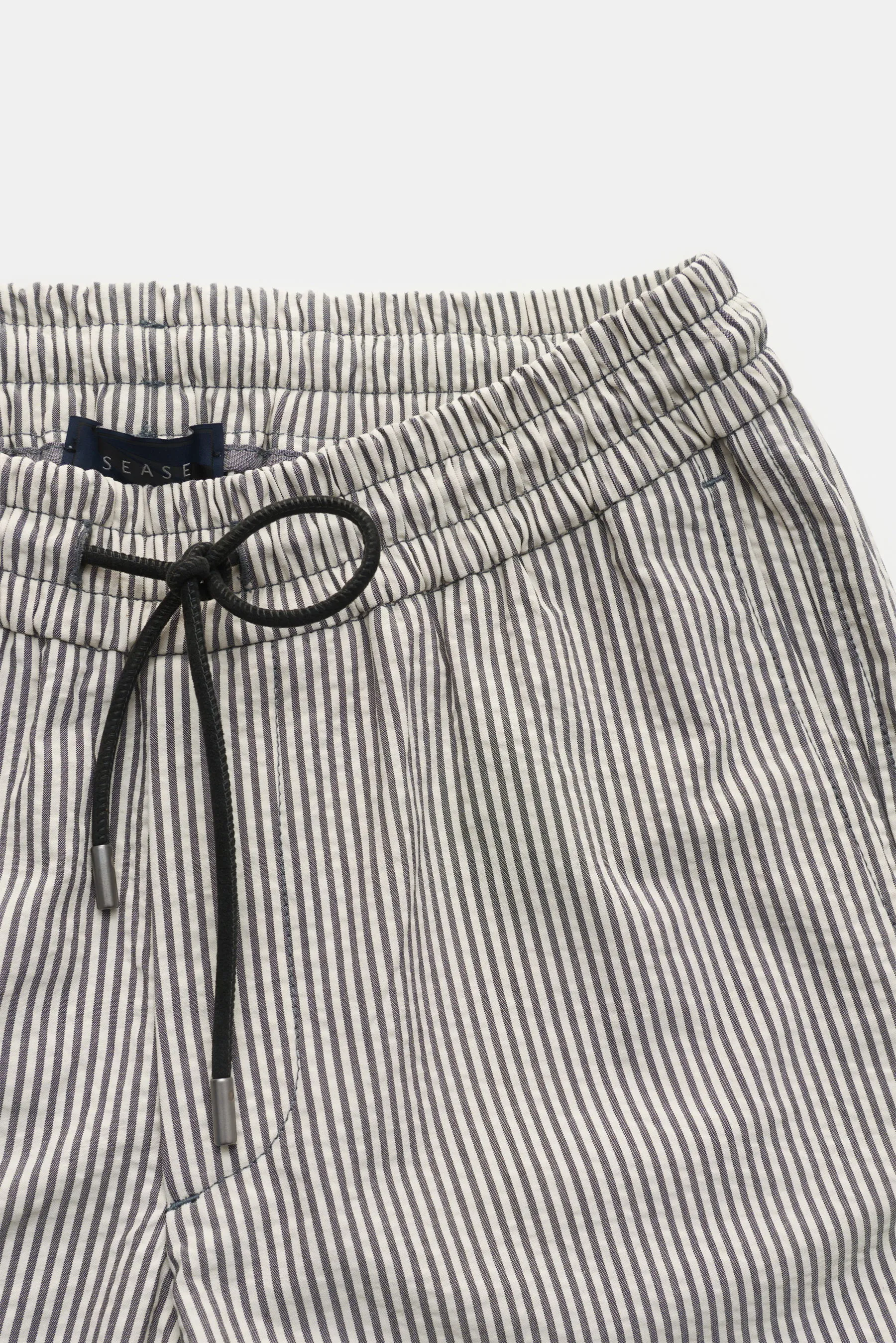 Sease - Herren - Seersucker-Jogpants dunkelgrau/creme gestreift – Bild 4