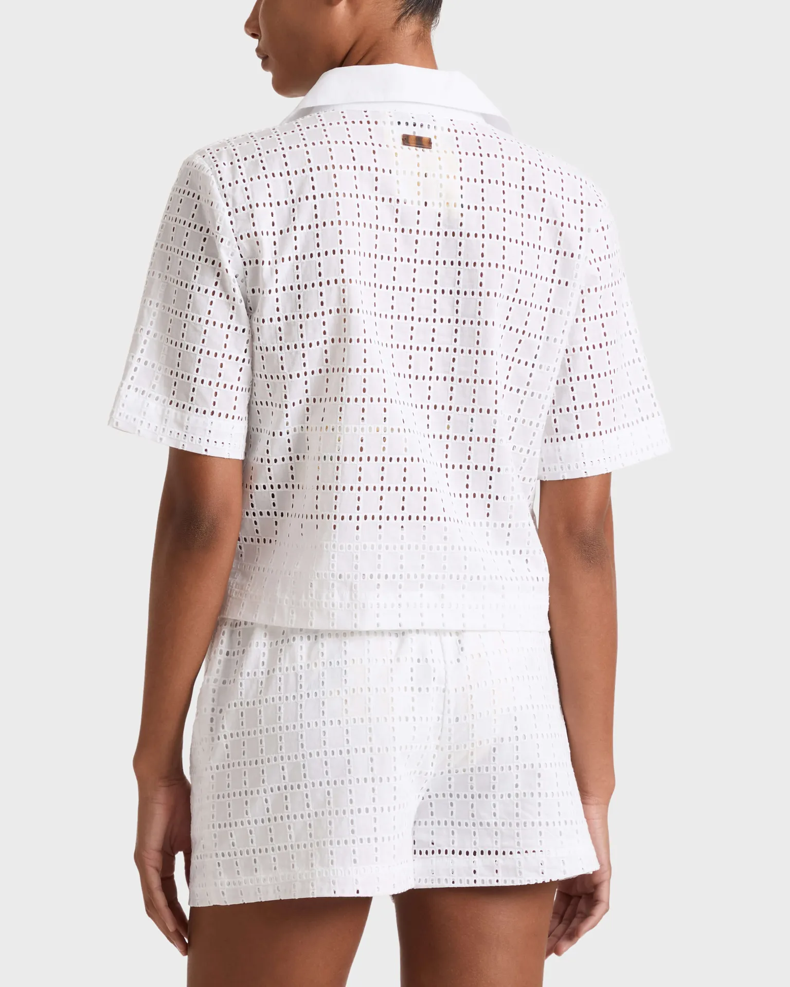 Vilebrequin - Geometrisches Broderie-anglaise Shirt Für Damen - Tunika - Fallon - Weiss - Größe L – Bild 4