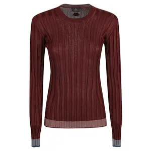 Etro - Ribbed Knit Sweater With Semi-Sheer Texture - Größe 42 - rot Etro - Ribbed Knit Sweater With Semi-Sheer Texture - Größe 42 - rot