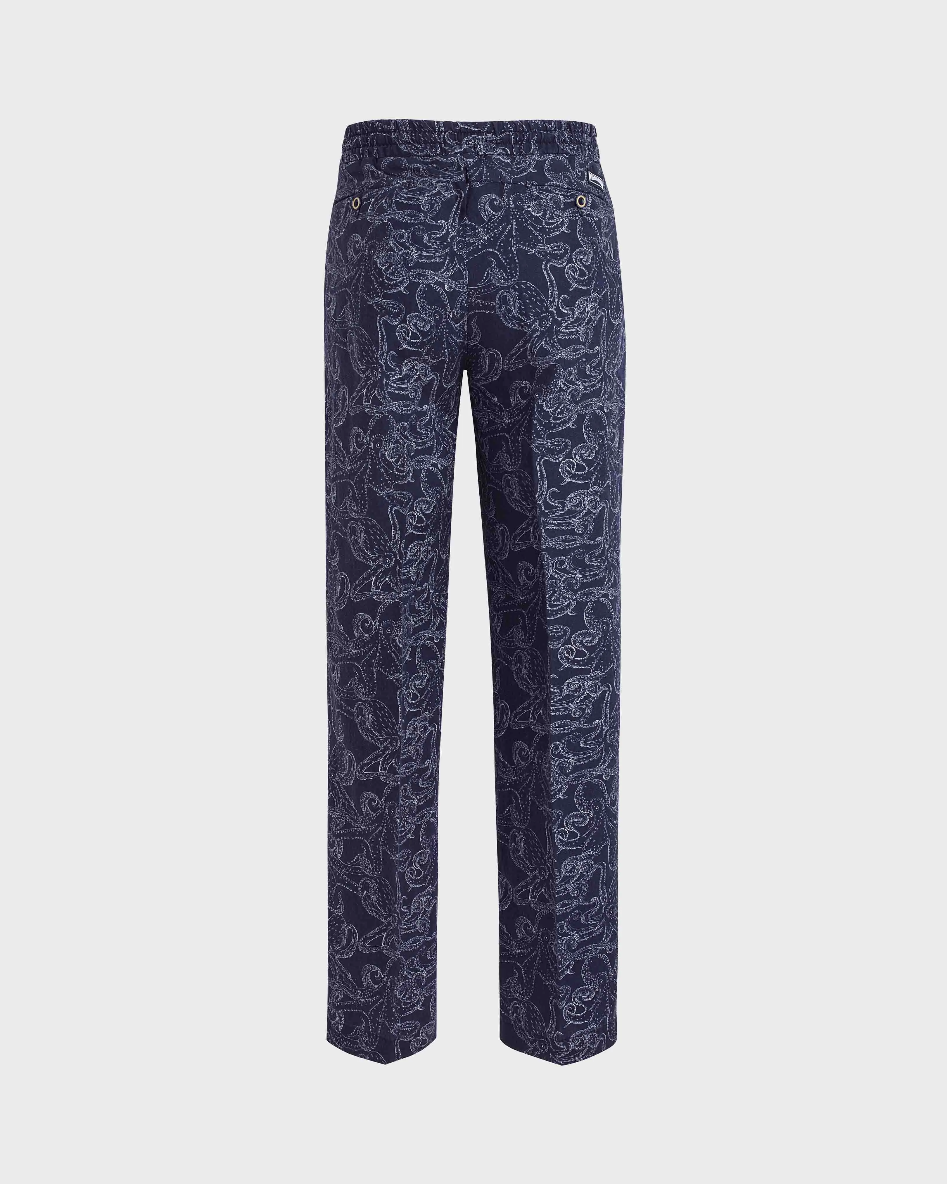 Vilebrequin - Leinenhose Mit Zweifarbigem Kraken-print - Jeanshose - Clemence - Blau - Größe 36 – Bild 2