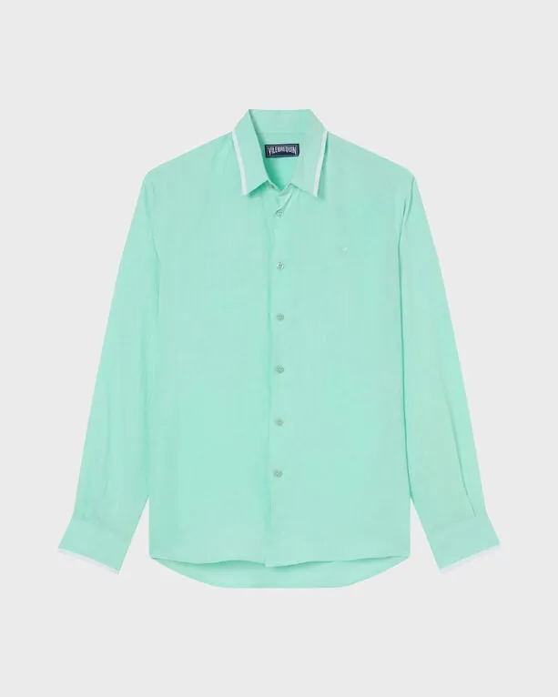 Vilebrequin - Solid Hemd Aus Leinen Für Herren - Hemd - Cerfs - Grün - Größe L Vilebrequin - Solid Hemd Aus Leinen Für Herren - Hemd - Cerfs - Grün - Größe L