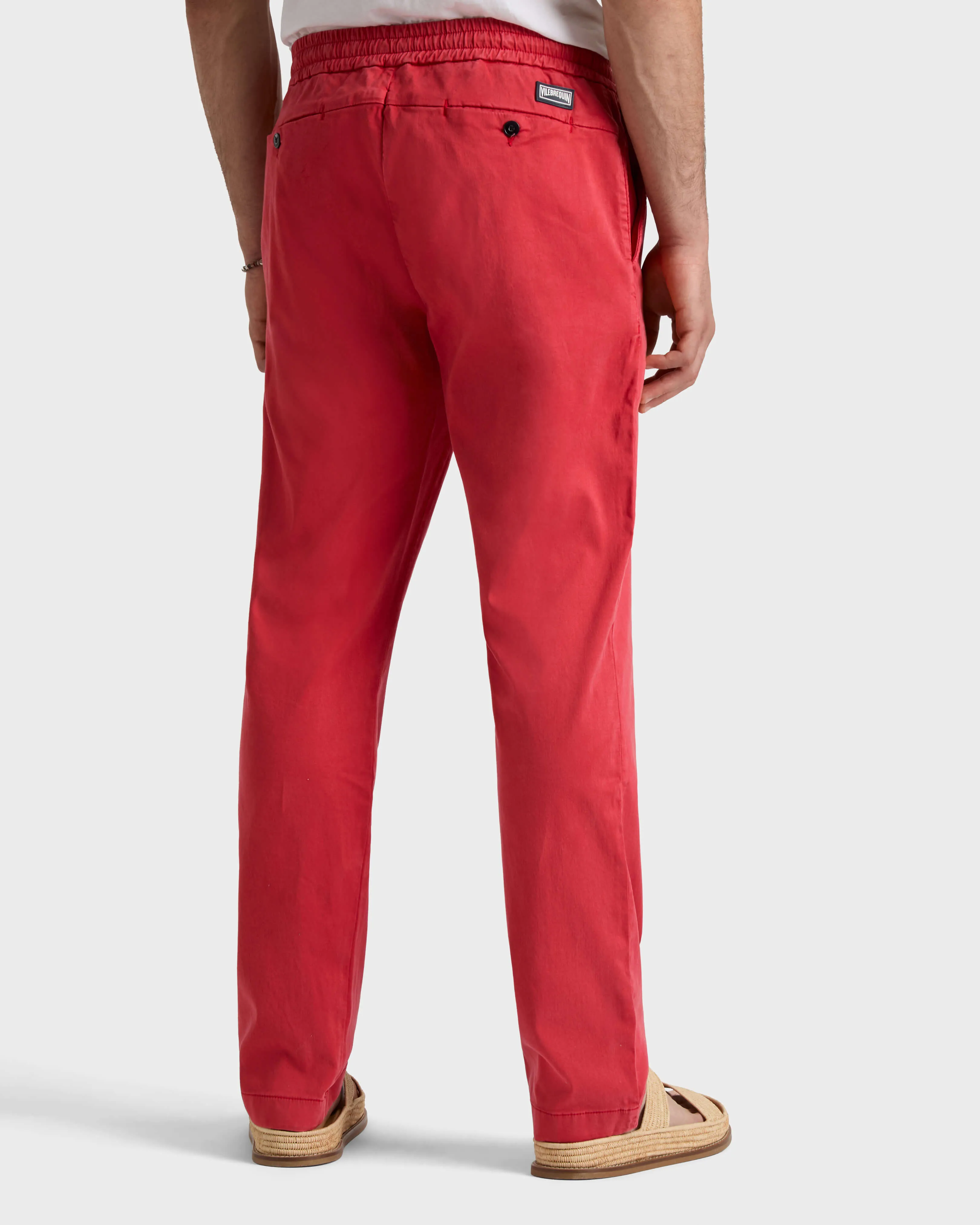 Vilebrequin - Hose Aus Tencel-satin Mit Elastischem Bund Für Herren - Jeanshose - Clemence - Rot - Größe 36 – Bild 4