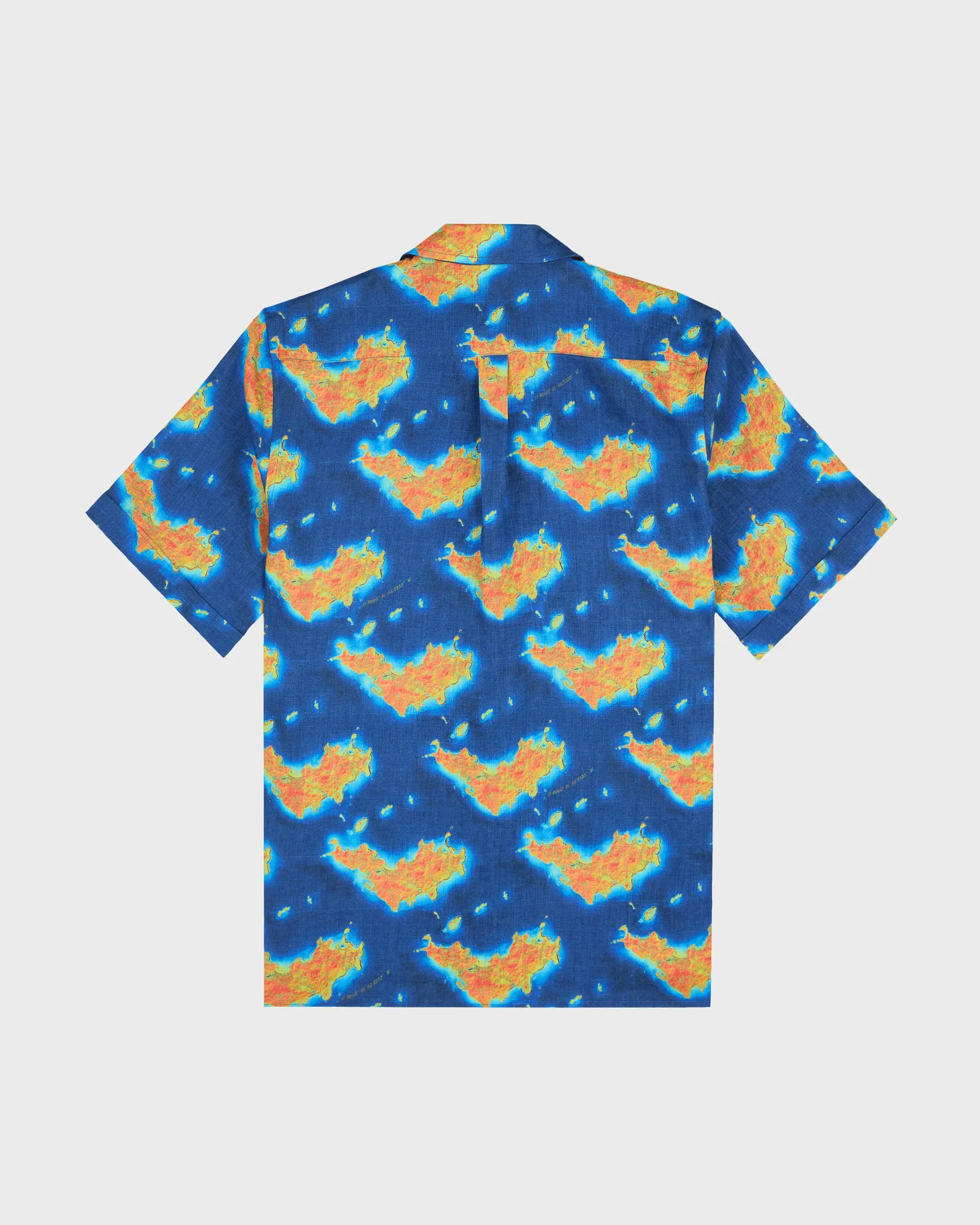 Vilebrequin - Bathymétrie Des Oceans St Barth Bowlinghemd Aus Leinen Für Herren - Hemd - Charli - Blau - Größe L – Bild 2