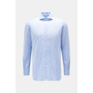 Borrelli - Herren - Business Hemd %27Nando%27 Haifisch-Kragen hellblau/weiß gestreift Borrelli - Herren - Business Hemd %27Nando%27 Haifisch-Kragen hellblau/weiß gestreift