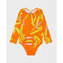 Vilebrequin - Madrague Rashguard-badeanzug Für Mädchen - Rashguard - Galaxie - Orange - Größe 2 Vilebrequin - Madrague Rashguard-badeanzug Für Mädchen - Rashguard - Galaxie - Orange - Größe 2