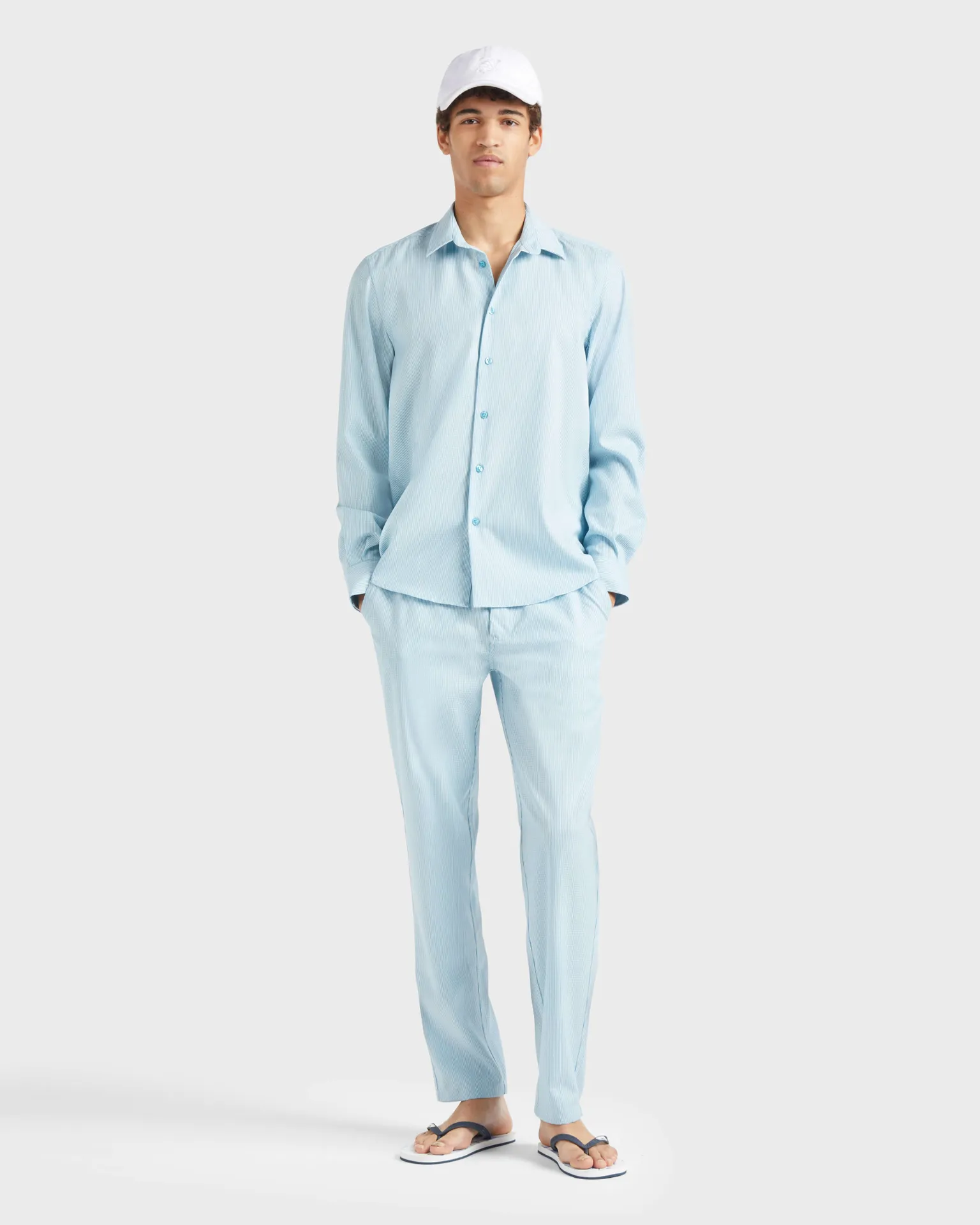 Vilebrequin - Figurbetontes Micro Rayures Wollhemd Für Herren - Hemd - Cool - Blau - Größe XXL – Bild 5