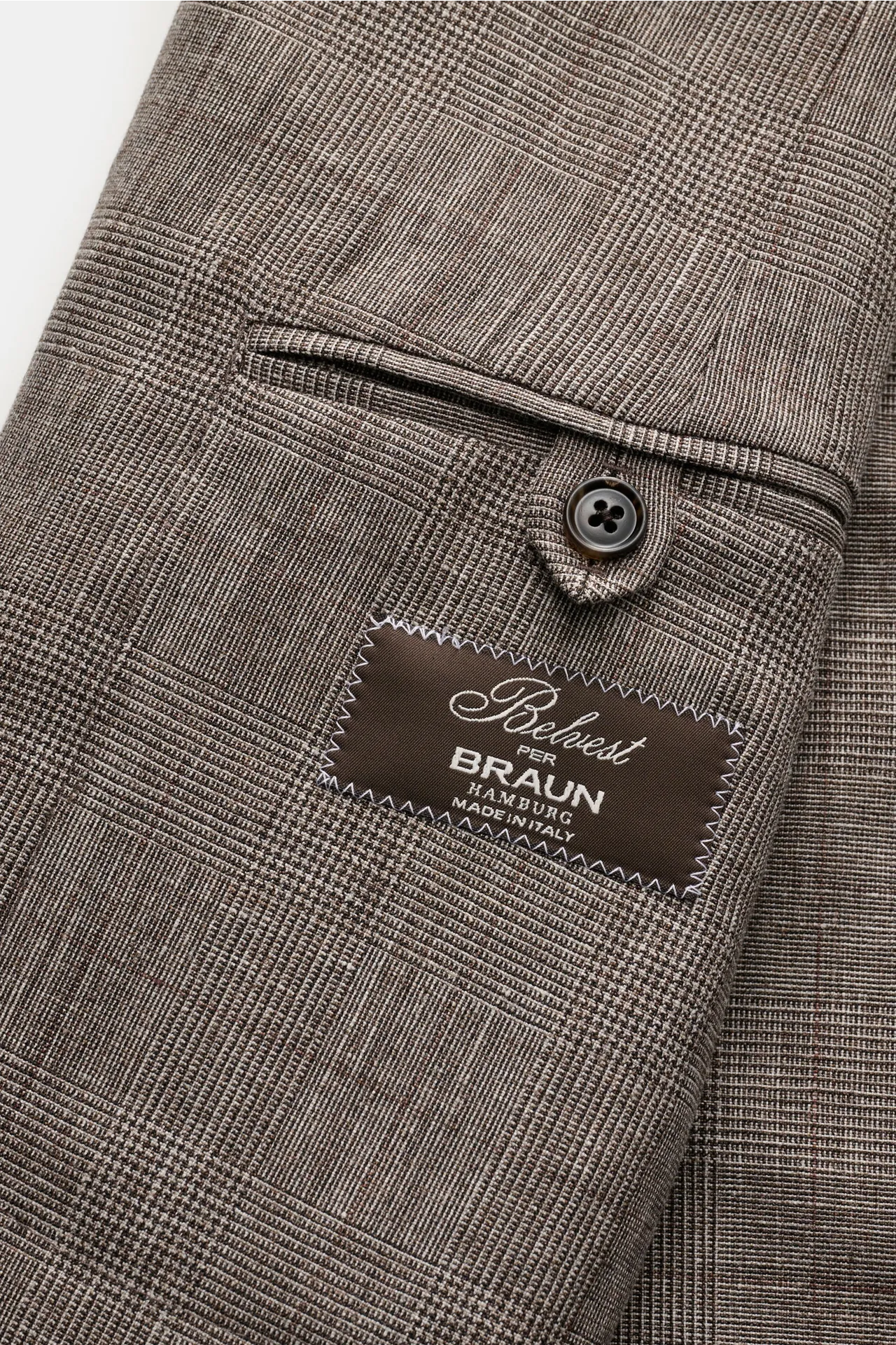 Belvest - Herren - Sakko graubraun/creme kariert – Bild 4