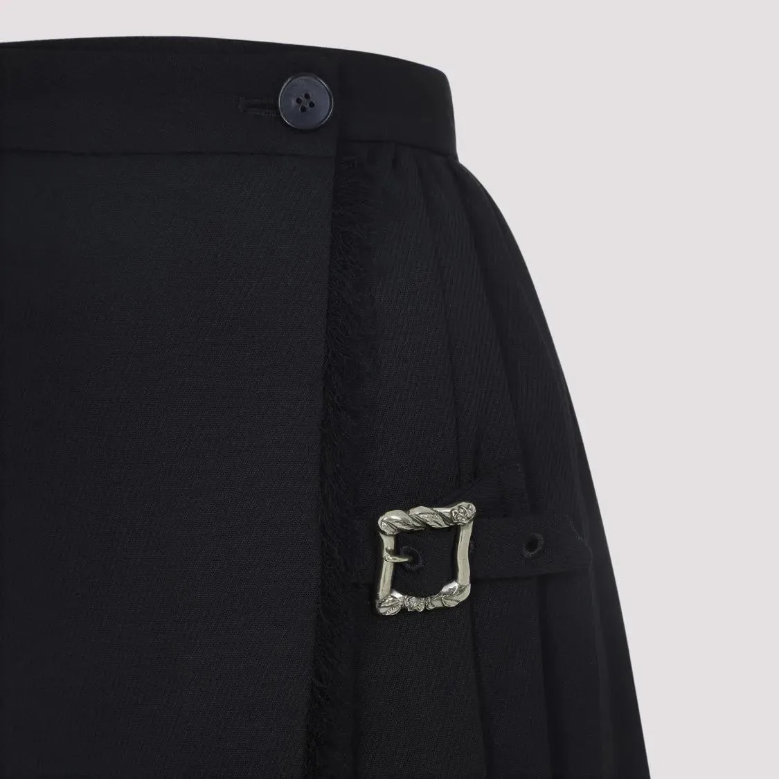 ENFANTS RICHES DÉPRIMÉS - Pleated Black Skirt With Unique Buckle Detail - Größe XS - schwarz – Bild 2