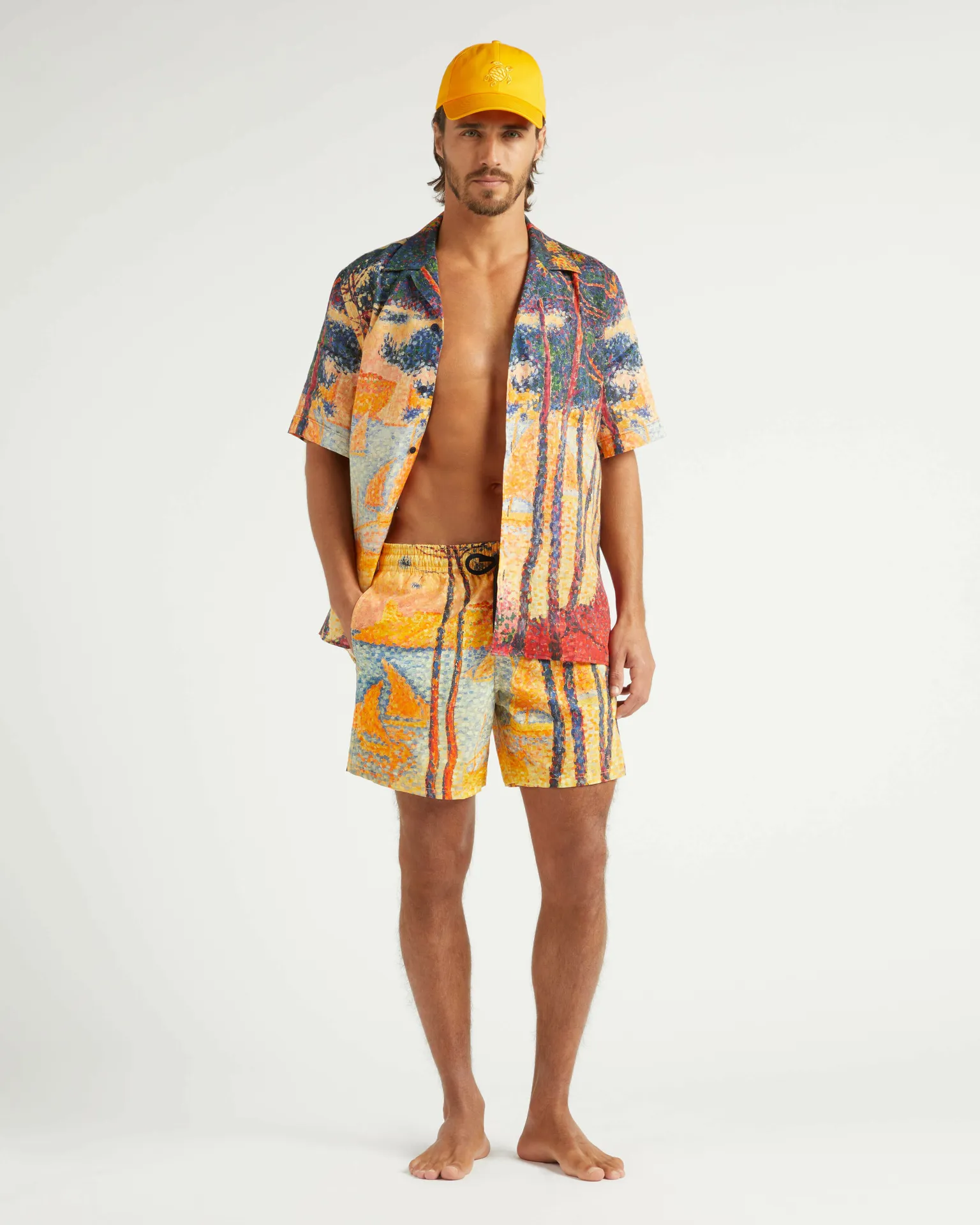 Vilebrequin - Voile Et Pins 360° Badeshorts Für Herren - Vilebrequin X Paul Signac - Bademode - Moopea - Gelb - Größe XXL – Bild 5