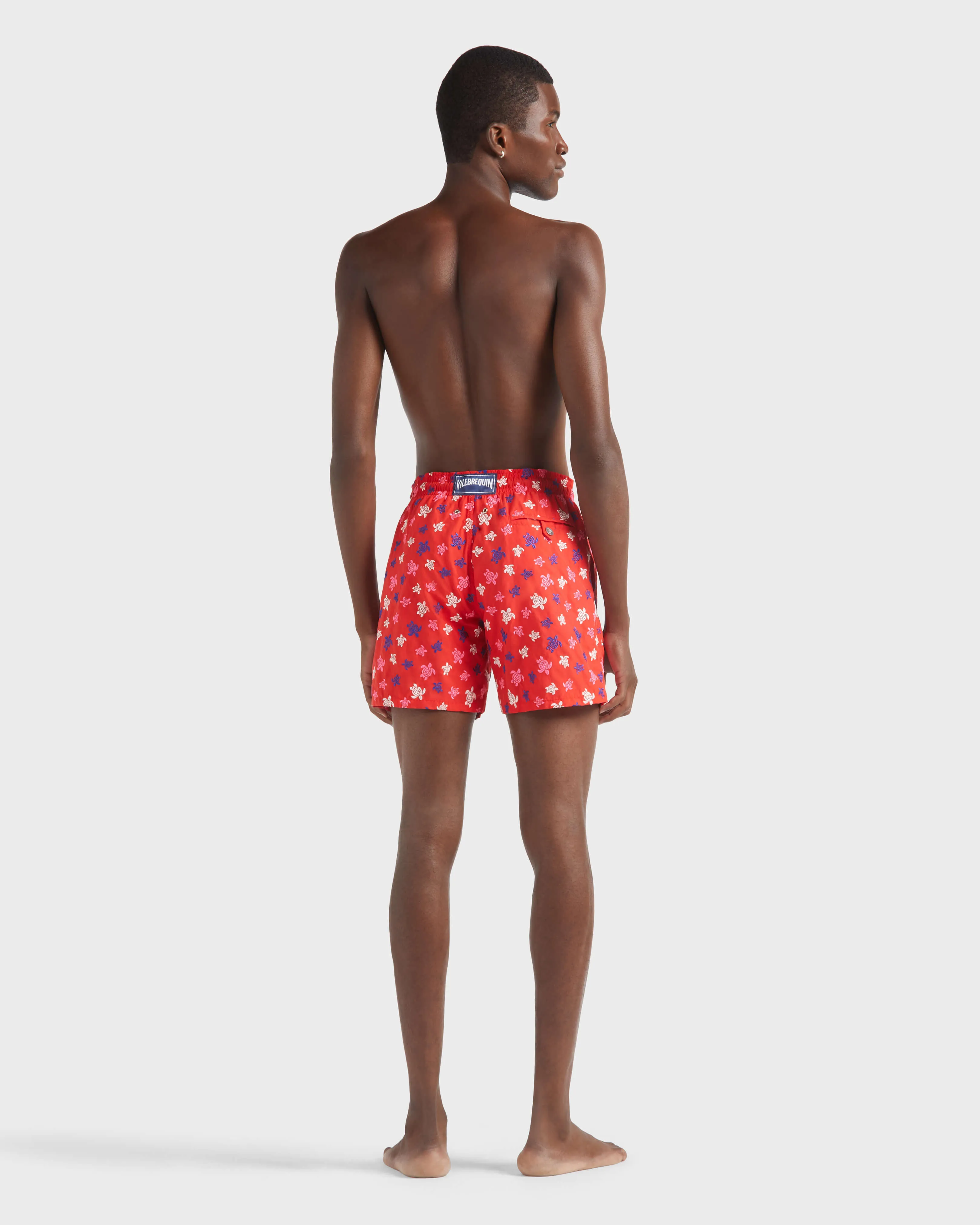 Vilebrequin - Ronde Des Tortues Badeshorts Mit Stickerei Für Herren – Limitierte Serie - Bademode - Mistral - Rot - Größe M – Bild 4