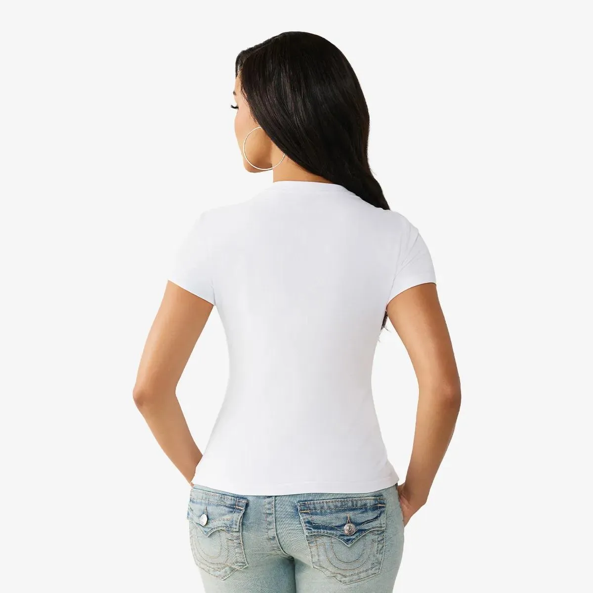 True Religion - T-Shirt CRYSTAL - Größe XL - weiß – Bild 2