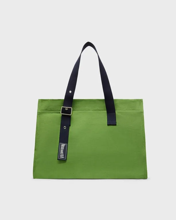 Vilebrequin - Große Einfarbige Strandtasche Aus Baumwolle - Strandtasche - Bagsu - Grün - Größe OSFA Vilebrequin - Große Einfarbige Strandtasche Aus Baumwolle - Strandtasche - Bagsu - Grün - Größe OSFA