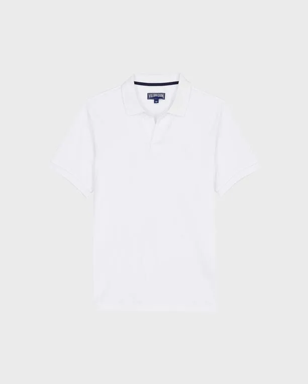 Vilebrequin - Solid Polohemd Aus Bio-baumwollpikee Für Herren - Polohemd - Palatin - Weiss - Größe M Vilebrequin - Solid Polohemd Aus Bio-baumwollpikee Für Herren - Polohemd - Palatin - Weiss - Größe M