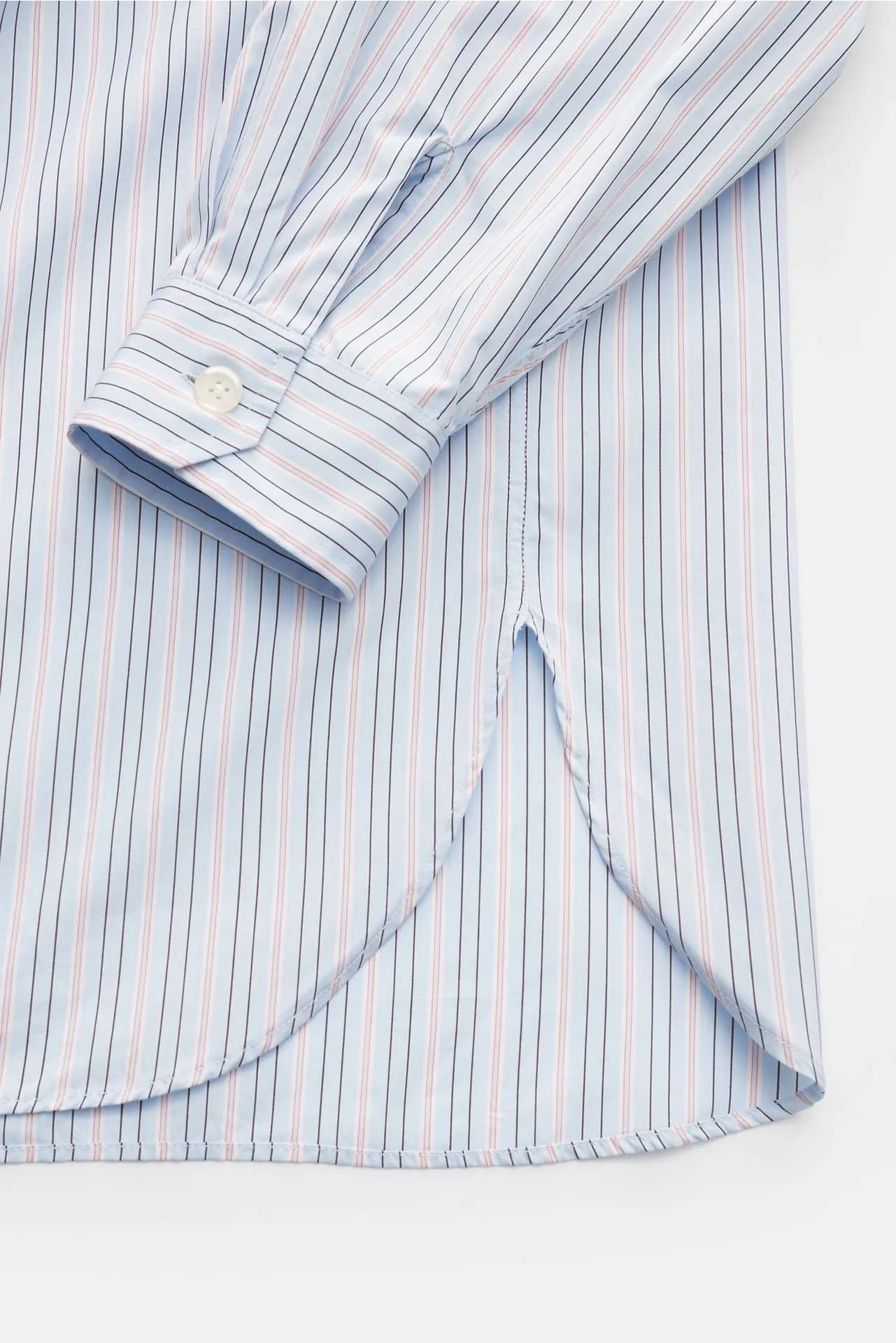 Our Legacy - Herren - Popover-Hemd Kent-Kragen pastellblau/rot gestreift – Bild 3