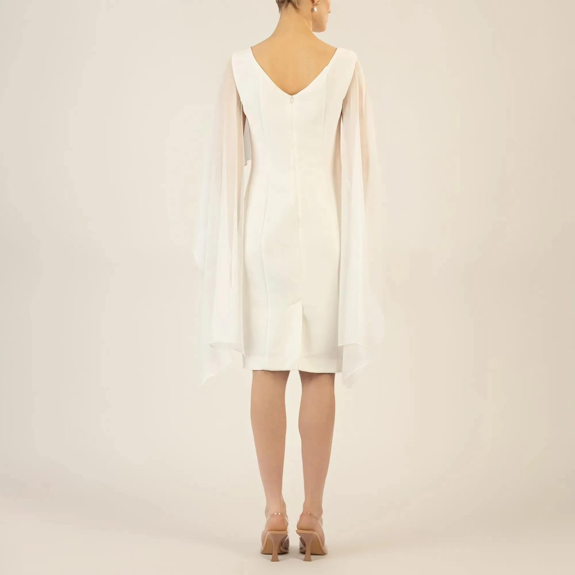 Apart - Kleid mit Chiffonstola - Größe 38 - creme – Bild 3