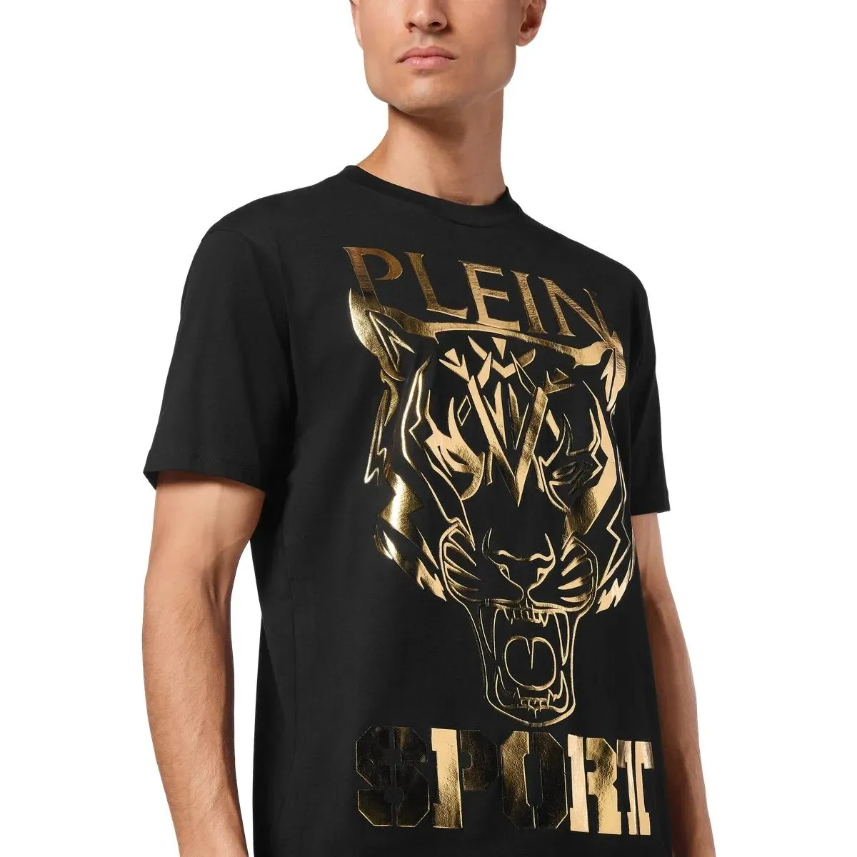 Plein Sport - T-Shirt Rundhalsausschnitt Tiger - Größe 3XL - schwarz – Bild 2