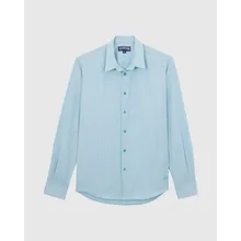 Vilebrequin - Figurbetontes Micro Rayures Wollhemd Für Herren - Hemd - Cool - Blau - Größe L Vilebrequin - Figurbetontes Micro Rayures Wollhemd Für Herren - Hemd - Cool - Blau - Größe L