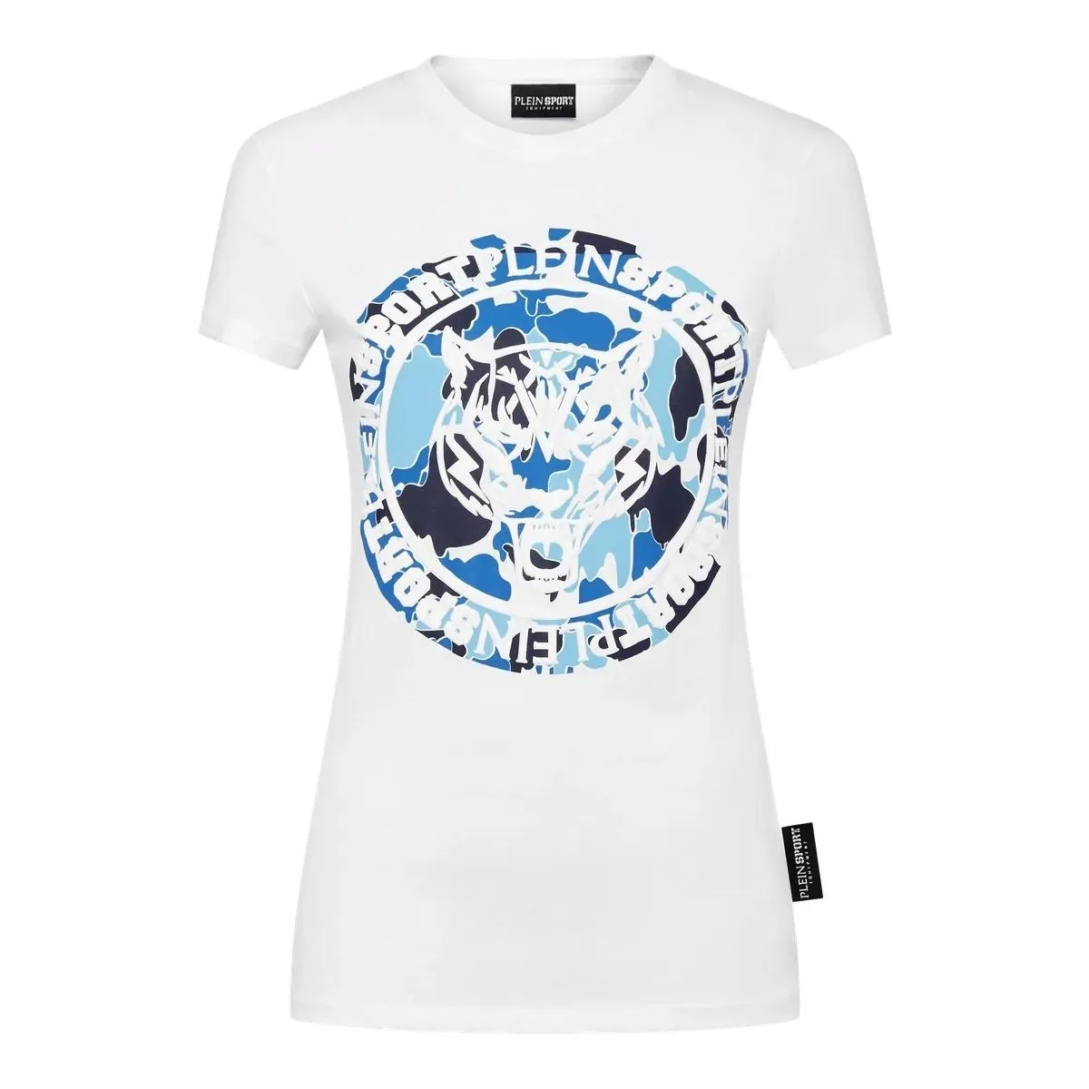 Plein Sport - T-Shirt Slim Fit Carbon Tiger - Größe S - weiß Plein Sport - T-Shirt Slim Fit Carbon Tiger - Größe S - weiß